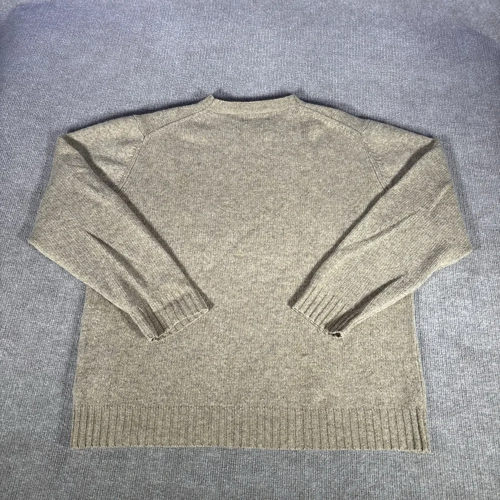 Eddie Bauer Sweater Mens L Crewneck Tan Beige Knit 100% Lambswool - Picture 3 of 8